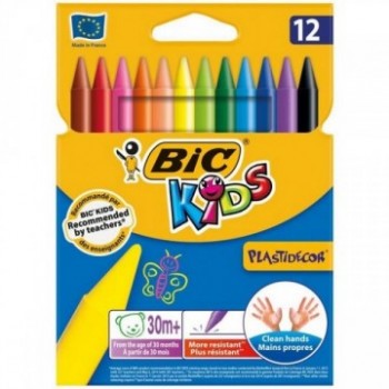 Boit De 12 Plastic Crayon Bic