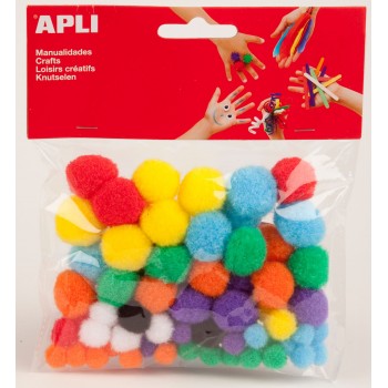 Pompons 'Apli' multicolores...