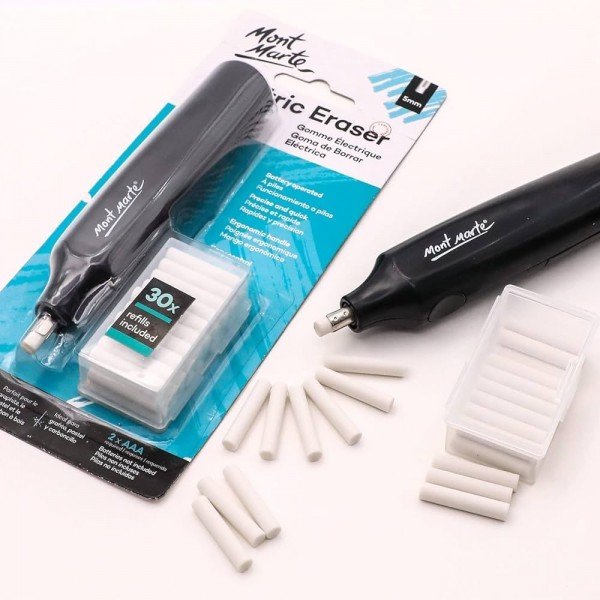 WEYE-Gomme Electrique Recharges incluses, Fonctionnant à piles Idéal WEYE-Gomme Electrique Recharges incluses, Fonctionnant à piles Idéal