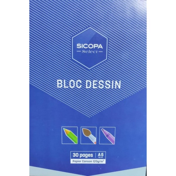 Bloc Dessin Scopa A5 30 pages 120g/m²